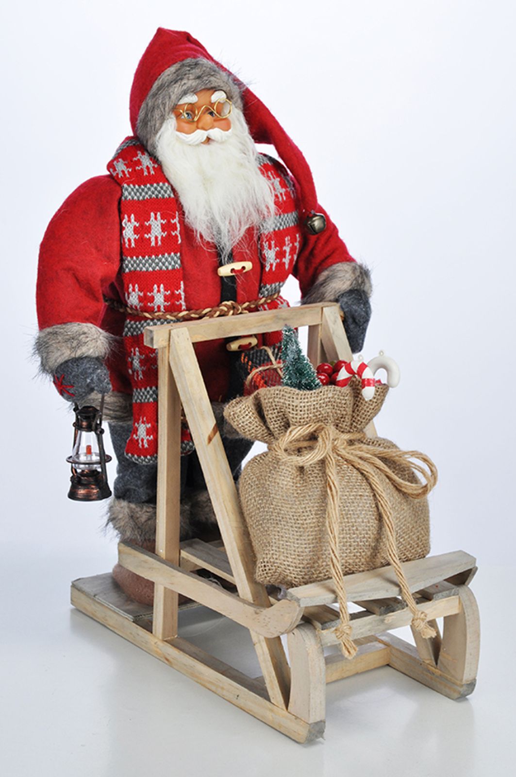 Feste Besondere Anlasse Weihnachtsmann Santa Claus Nikolaus Mit Schlitten Stehend Weihnachtsdeko Holz Mobel Wohnen Centroromacollatina It