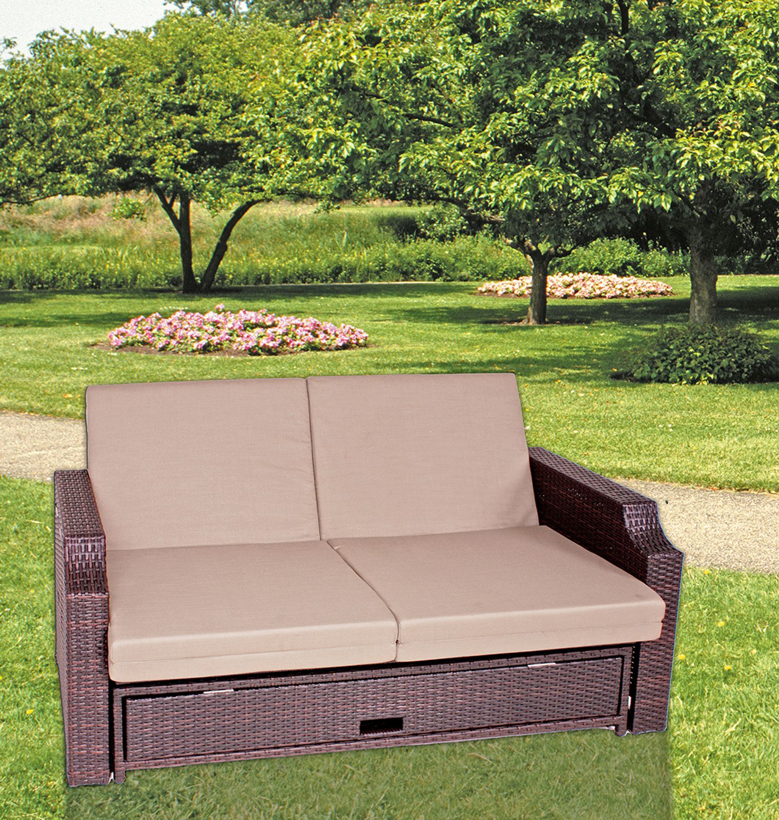 Funktionssofa Sofa Couch Garten Terrasse Liege Lounge Mobel Relaxliege Ebay